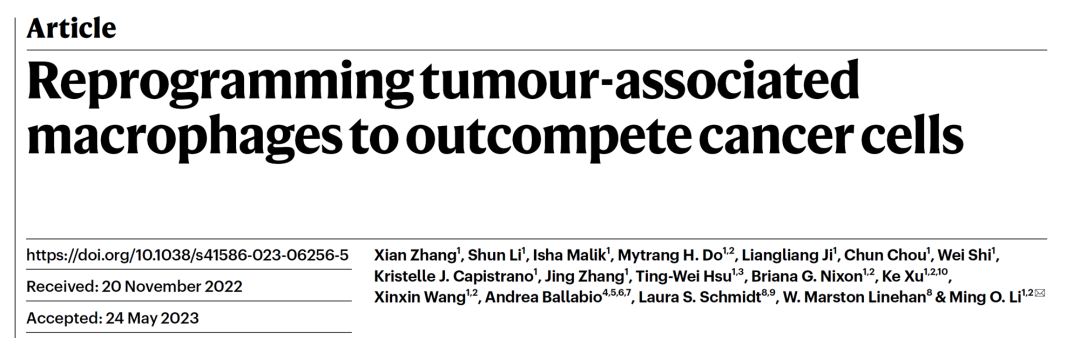 Nature-Reprogramming tumour-文章截圖