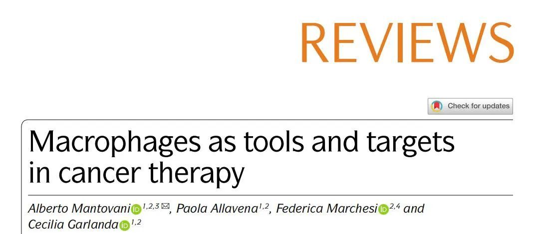 Nature Rev Drug Discov-Macrophages as文章截圖