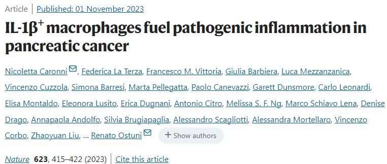 Nature-2023-623-IL-1β-論文截圖